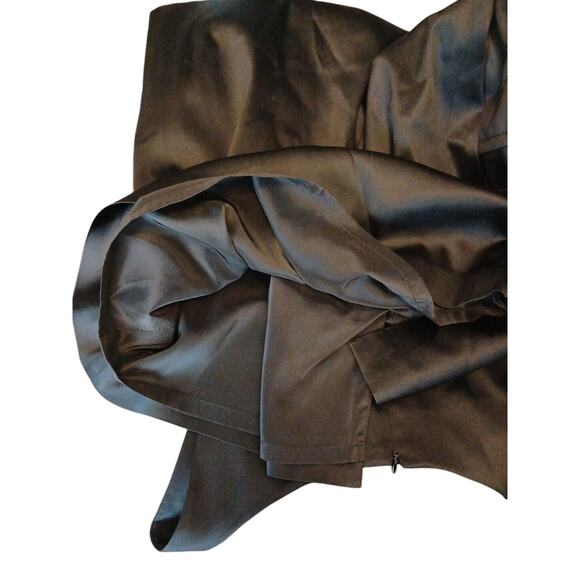 Talbots Satin Cocktail Dress Sz 10 Black Semi Formal Whimsigoth Elegant Party - Picture 11 of 17